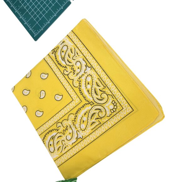 Orange Green Yellow Colorful Bandanas 21x21 Inch Square Western Style - Picture 2 of 7